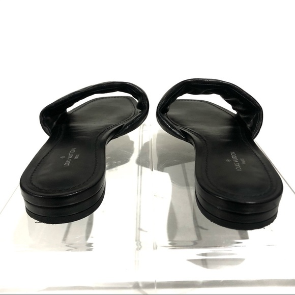 Authentic Louis Vuitton Monogram Leather Revival Flat Slide Mules 38 - Picture 8 of 13